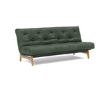 Aslak 120 sovesofa med Spring madras i 281 Avella Pine Green, set skråt forfra