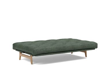 Aslak 120 sovesofa med Nordic Soft Spring madras i 281 Avella Pine Green, slået ud til seng