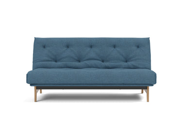 Aslak 140 sovesofa med Latex madras i 302 Weda Blue, set forfra