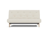 Aslak 140 sovesofa med Latex madras i 531 Bouclé Off White, set forfra
