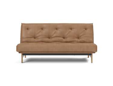 Aslak 140 sovesofa med Latex madras i 551 Faunal Brown, set forfra