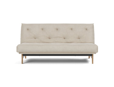 Aslak 140 sovesofa med Latex madras i 586 Phobos Latte, set forfra