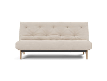 Aslak 140 sovesofa med Soft Spring madras i 612 Blida Sand Grey, set forfra