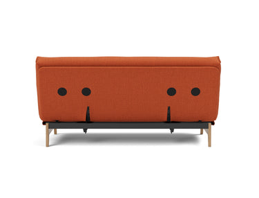 Aslak 140 sovesofa med Soft Spring madras i 412 Esina Rust Orange, set bagfra