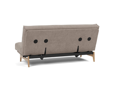 Aslak 140 sovesofa med Latex madras i 318 Cordufine Beige, set skråt bagfra