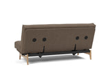Aslak 140 sovesofa med Latex madras i 411 Esina Cedar Brown, set skråt bagfra