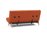 Aslak 140 sovesofa med Soft Spring madras i 412 Esina Rust Orange, set skråt bagfra