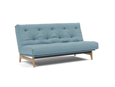 Aslak 140 sovesofa med Soft Spring madras i 525 Mixed Dance Light Blue, set skråt forfra