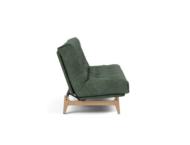 Aslak 140 sovesofa med Soft Spring madras i 281 Avella Pine Green, set fra siden