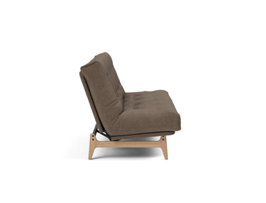 Aslak 140 sovesofa med Soft Spring madras i 411 Esina Cedar Brown, set fra siden