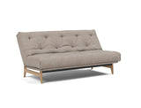 Aslak 140 sovesofa med Soft Spring madras i 472 Yuveno Warm Grey, med ryglænet lænet tilbage