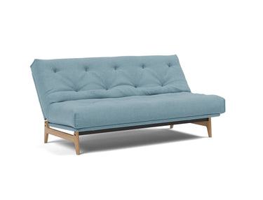 Aslak 140 sovesofa med Soft Spring madras i 525 Mixed Dance Light Blue, med ryglænet lænet tilbage