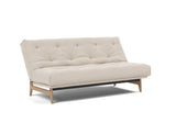 Aslak 140 sovesofa med Soft Spring madras i 612 Blida Sand Grey, med ryglænet lænet tilbage