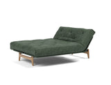 Aslak 140 sovesofa med Soft Spring madras i 281 Avella Pine Green, med hovedenden hævet
