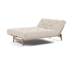Aslak 140 sovesofa med Soft Spring madras i 612 Blida Sand Grey, med hovedenden hævet