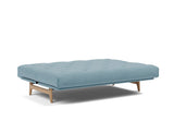 Aslak 140 sovesofa med Soft Spring madras i 525 Mixed Dance Light Blue, slået ud til seng