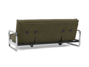 Lomira sovesofa med Latex madras i 316 Cordufine Pine Green, set skråt bagfra