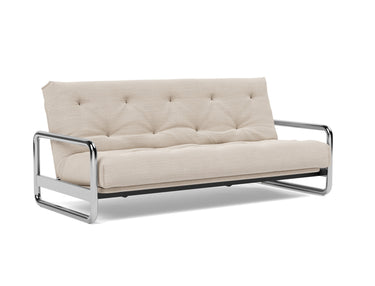 Lomira sovesofa med Latex madras i 612 Blida Sand Grey, set skråt forfra