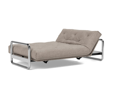Lomira sovesofa med Spring madras i 472 Yuveno Warm Grey, med hovedenden hævet