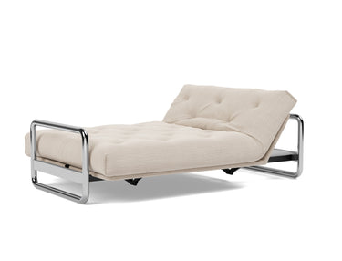 Lomira sovesofa med Classic madras i 612 Blida Sand Grey, med hovedenden hævet