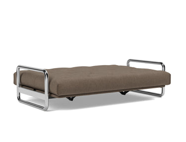 Lomira sovesofa med Latex madras i 411 Esina Cedar Brown, slået ud til seng
