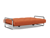 Lomira sovesofa med Spring madras i 412 Esina Rust Orange, slået ud til seng