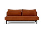 Sly sovesofa i 595 Corduroy Burnt Orange, set forfra