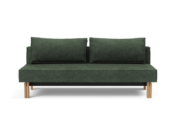 Sly Wood sovesofa i 281 Avella Pine Green, set forfra