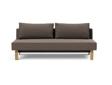 Sly Wood sovesofa i 530 Bouclé Taupe, set forfra