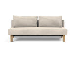 Sly Wood sovesofa i 594 Corduroy Ivory, set forfra