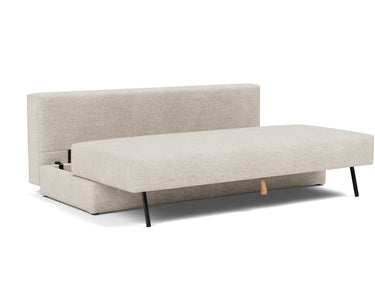 Osvald sovesofa i 470 Yuveno Natural, med åben opbevaring