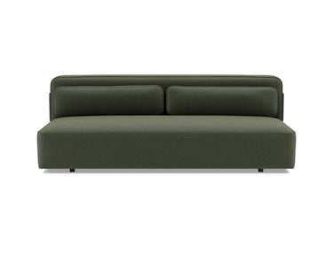 Yonata sovesofa i 413 Esina Olive Green, set forfra