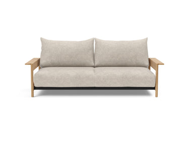 Malloy Wood sovesofa i 280 Avella Sand, set forfra