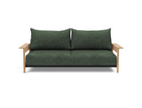 Malloy Wood sovesofa i 281 Avella Pine Green, set forfra