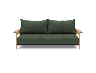 Malloy Wood sovesofa i 281 Avella Pine Green, set forfra