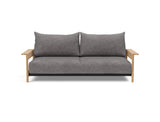 Malloy Wood sovesofa i 282 Avella Warm Grey, set forfra