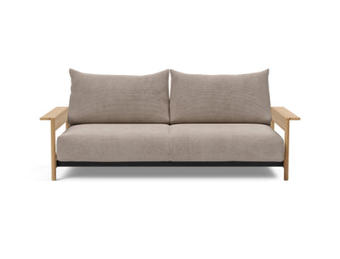 Malloy Wood sovesofa i 318 Cordufine Beige, set forfra