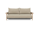 Malloy Wood sovesofa i 356 Taura Sand, set forfra