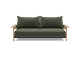 Malloy Wood sovesofa i 413 Esina Olive Green, set forfra