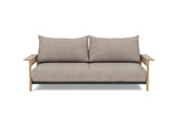 Malloy Wood sovesofa i 472 Yuveno Warm Grey, set forfra