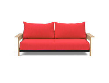 Malloy Wood sovesofa i 511 Elegance Red, set forfra