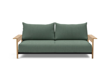 Malloy Wood sovesofa i 518 Elegance Green, set forfra