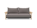 Malloy Wood sovesofa i 521 Mixed Dance Grey, set forfra