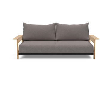 Malloy Wood sovesofa i 521 Mixed Dance Grey, set forfra