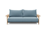 Malloy Wood sovesofa i 525 Mixed Dance Light Blue, set forfra