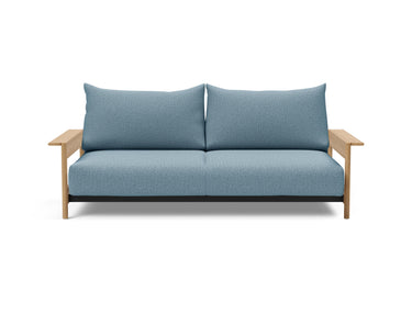 Malloy Wood sovesofa i 525 Mixed Dance Light Blue, set forfra