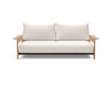 Malloy Wood sovesofa i 531 Bouclé Off White, set forfra