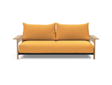 Malloy Wood sovesofa i 536 Bouclé Ochre, set forfra