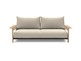Malloy Wood sovesofa i 539 Bouclé Beige, set forfra