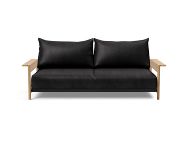 Malloy Wood sovesofa i 550 Faunal Black, set forfra